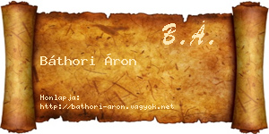 Báthori Áron névjegykártya